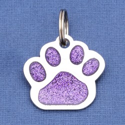 Glitter Paw Dog ID Tag Purple